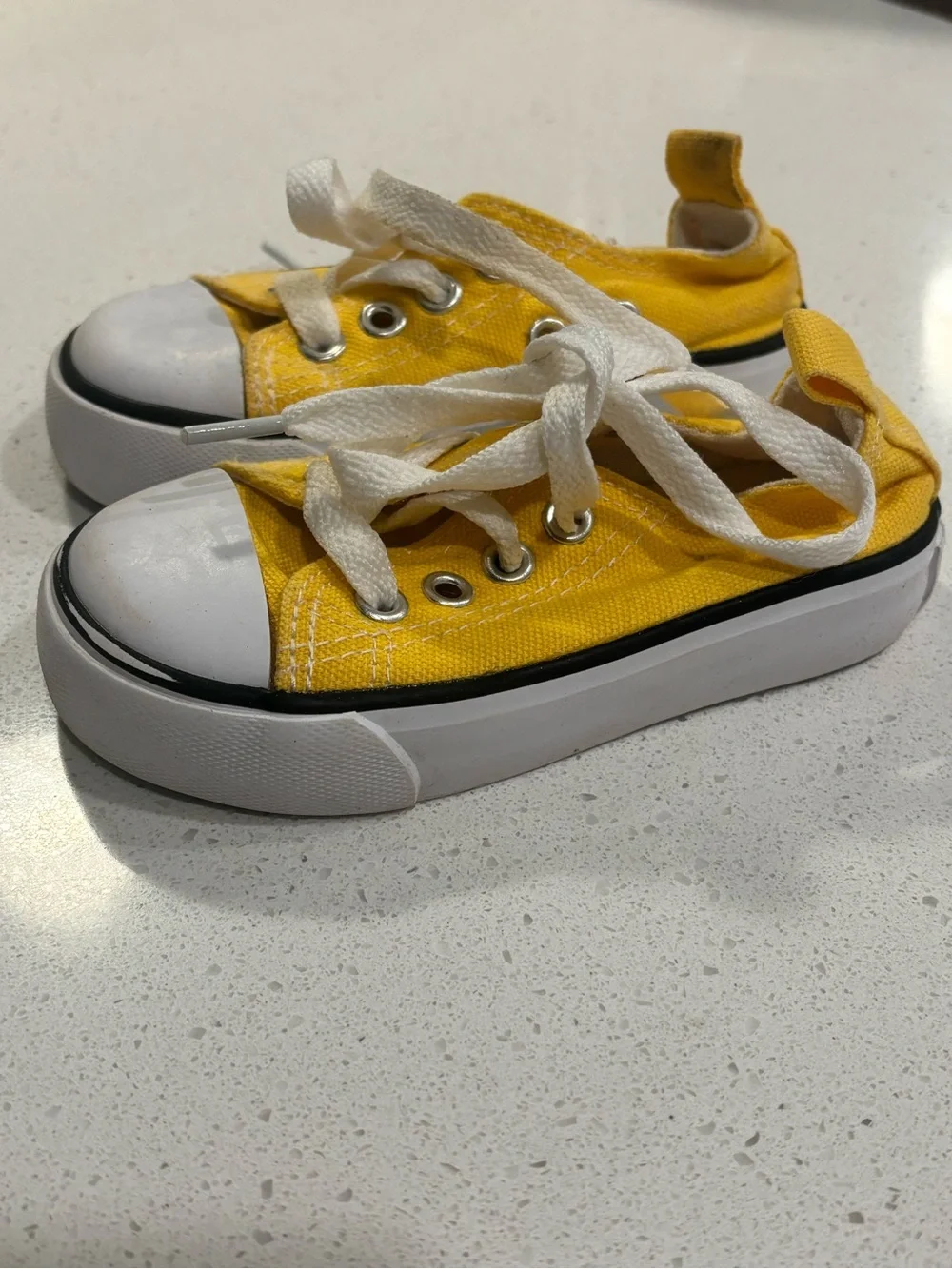 Yellow Kids' Canvas Lace-Up Sneakers size 7